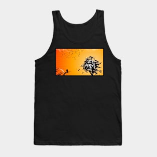 Black crow on evening Tank Top